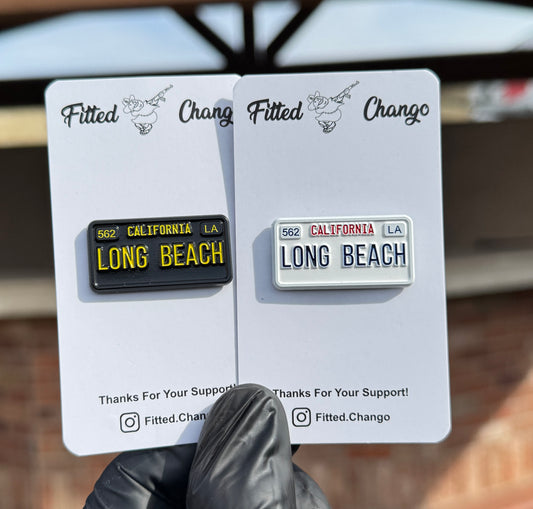 Long Beach License Plate Pin