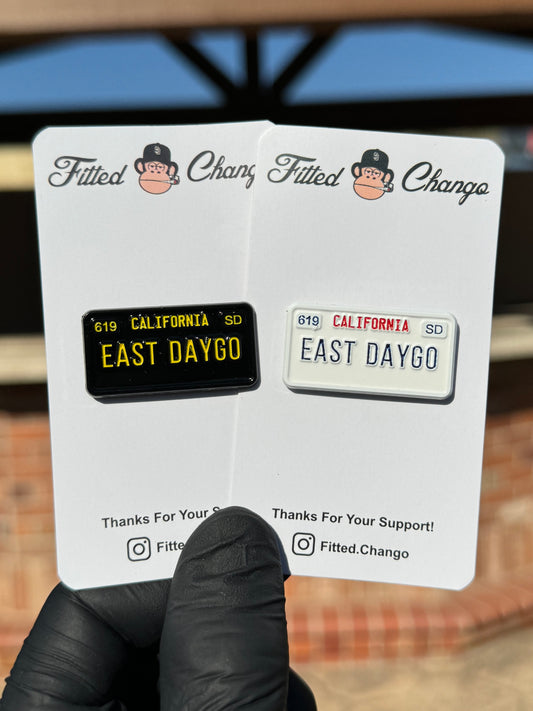 East Daygo License Plate Pin