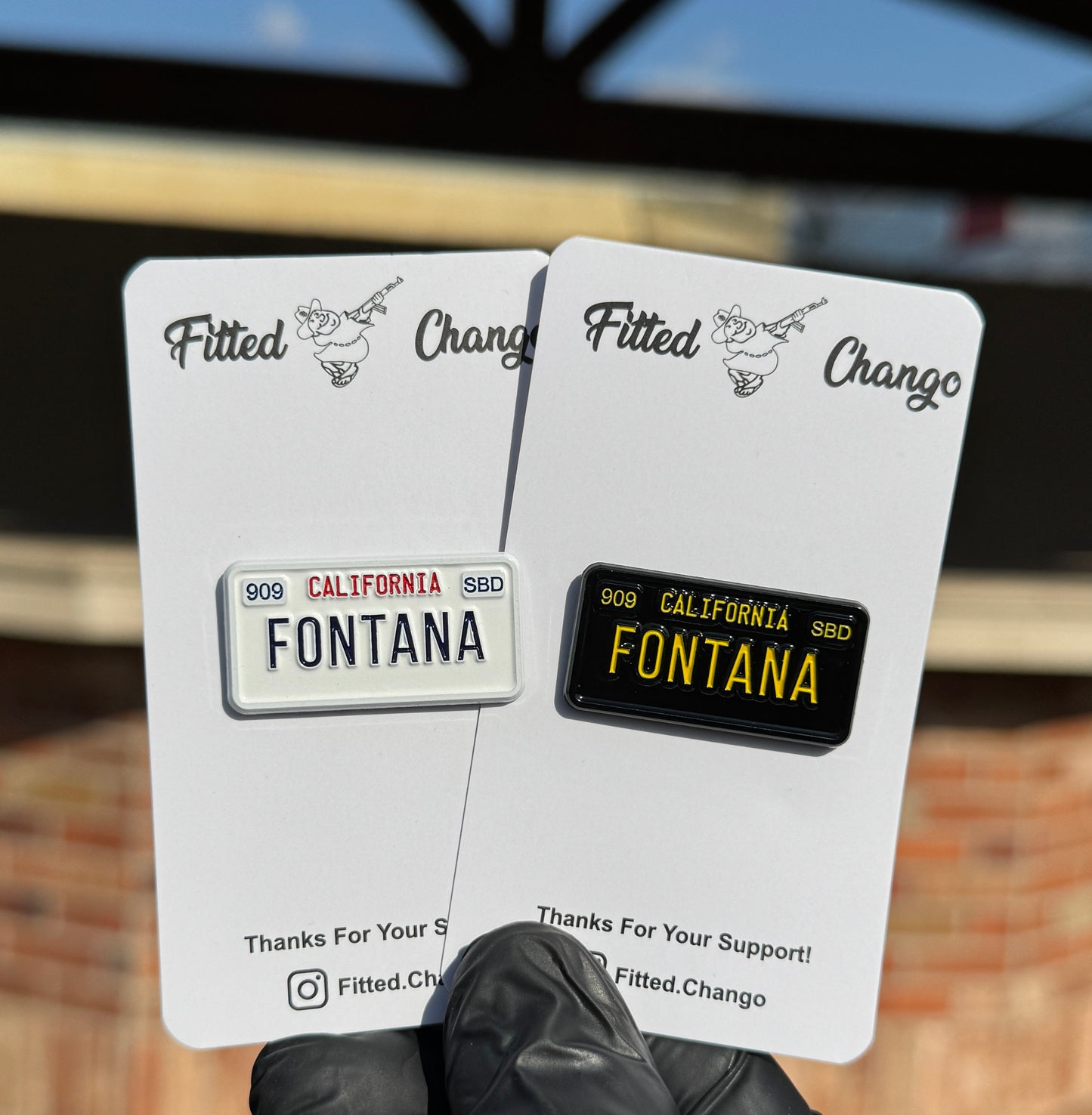 Fontana License Plate Pin