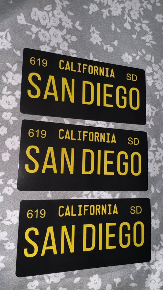 San Diego License Plate Stickers (3 Pack)