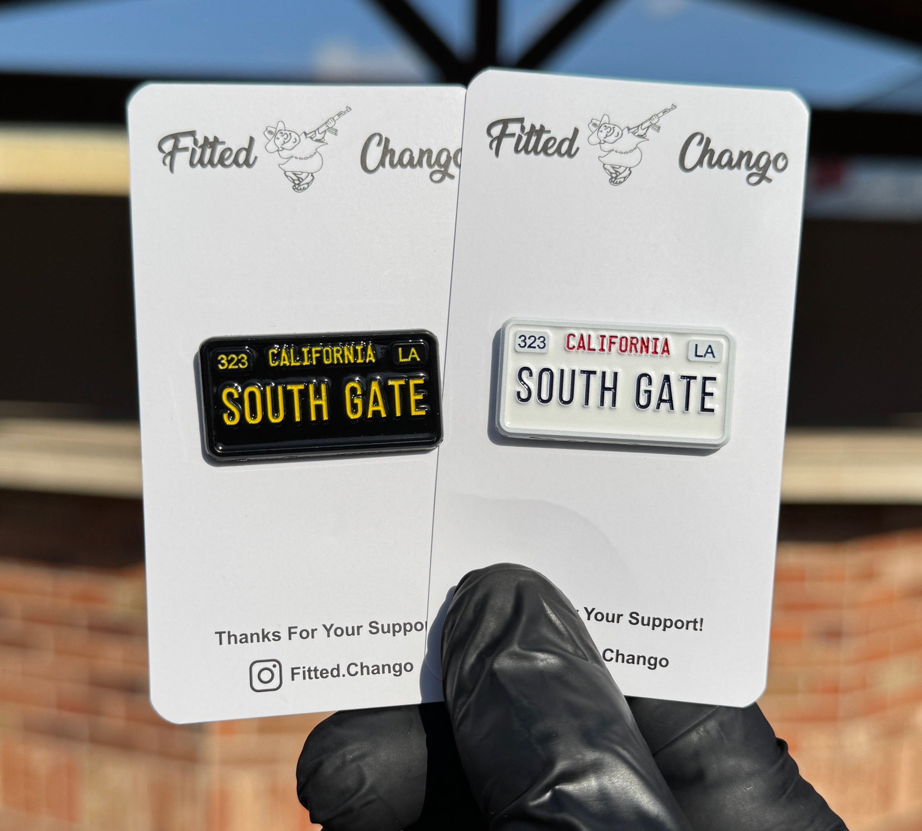 Number Plate Pin South Gate License Plate Pin – Fitted.Chango