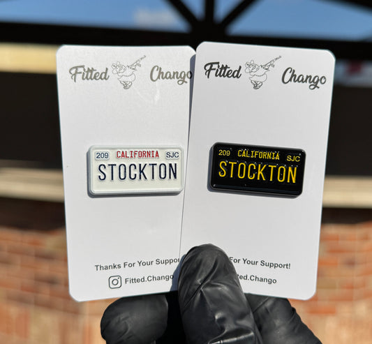 Stockton License Plate Pin