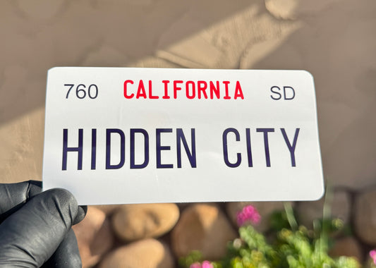 Hidden City License Plate Sticker (3 Pack)