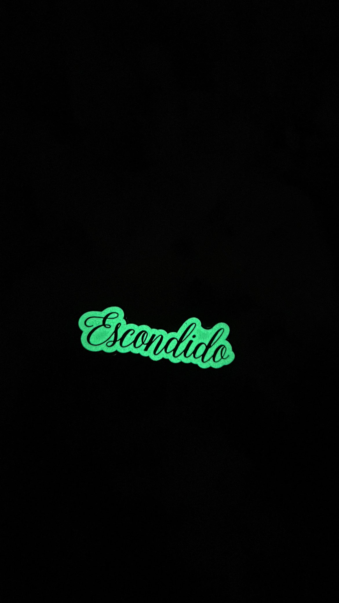 Escondido & Hidden City Hat Clips (Black With White Glow In The Dark Background)